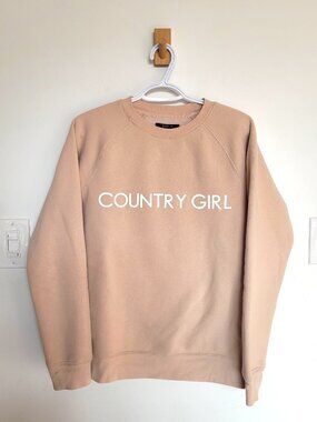Brunette the Label Country Girl Beige Crewneck - Size XS